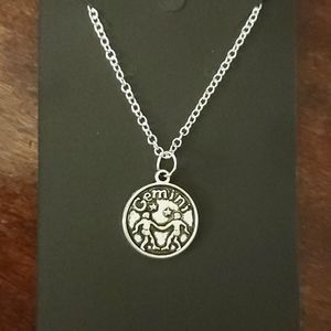 Zodiac Double Sided Gemini Charm Necklace